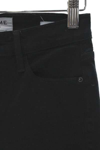 Frame Womens Ankle Jeans Black Mid Rise Cotton Casual Button Size 24