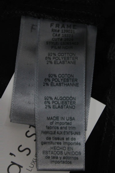 Frame Womens Ankle Jeans Black Mid Rise Cotton Casual Button Size 24