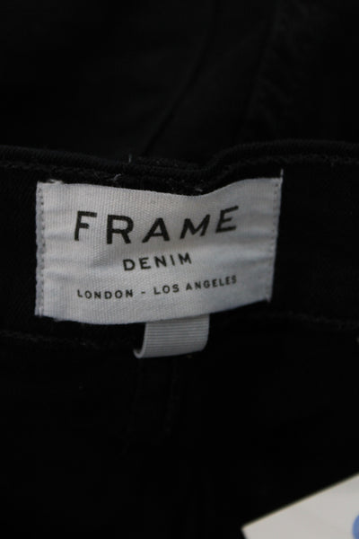 Frame Womens Ankle Jeans Black Mid Rise Cotton Casual Button Size 24