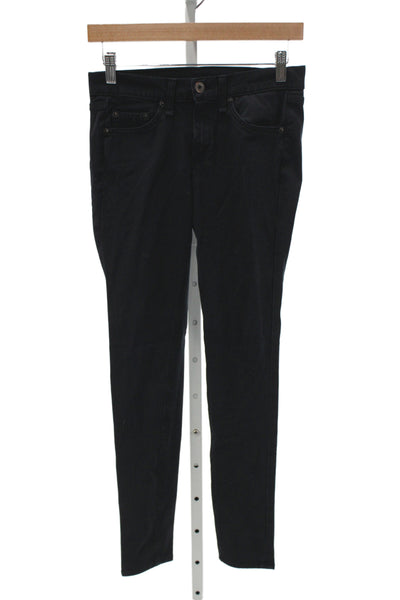 Rag & Bone Womens Skinny Black Mid-Rise Jeans Cotton Size 25