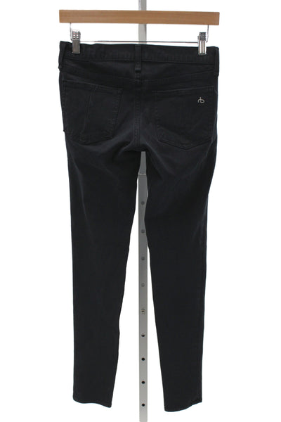 Rag & Bone Womens Skinny Black Mid-Rise Jeans Cotton Size 25