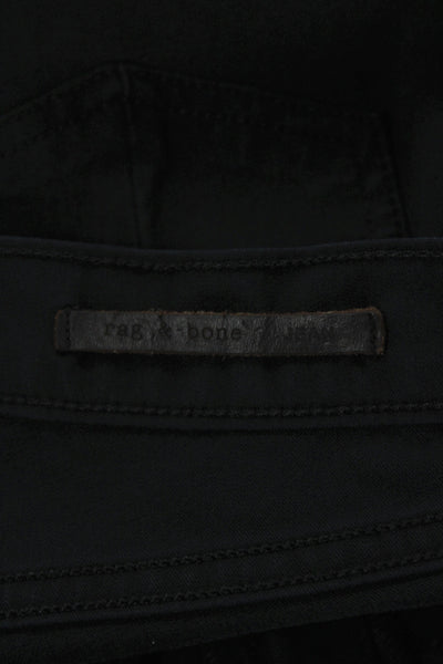 Rag & Bone Womens Skinny Black Mid-Rise Jeans Cotton Size 25