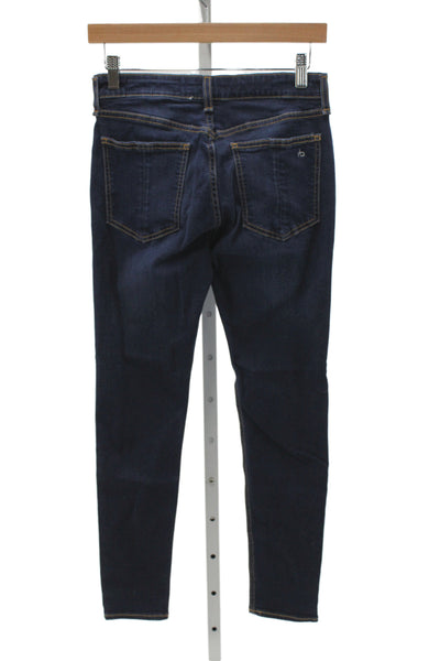 Rag & Bone Womens Skinny Jeans Blue High Waist Cotton Button Size 26