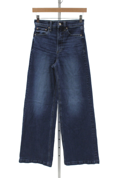 Pistola Womens Wide-Leg High Waist Jeans Blue Cotton Size 25