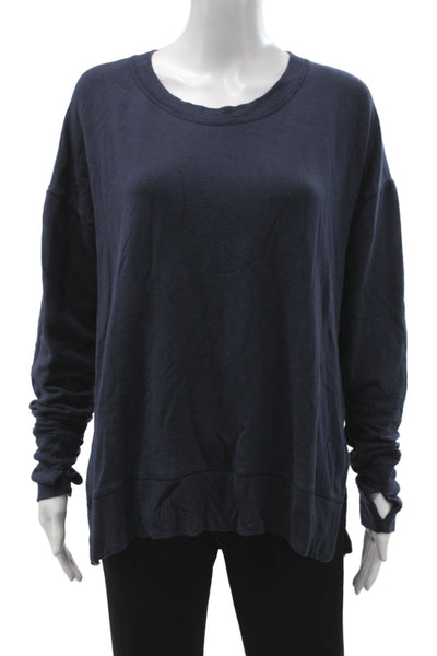 Athleta Women Blue Crewneck Pullover Sweatshirt Long Sleeve Size S