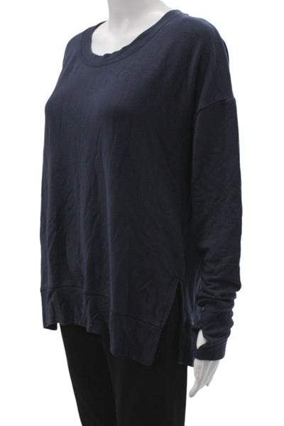 Athleta Women Blue Crewneck Pullover Sweatshirt Long Sleeve Size S