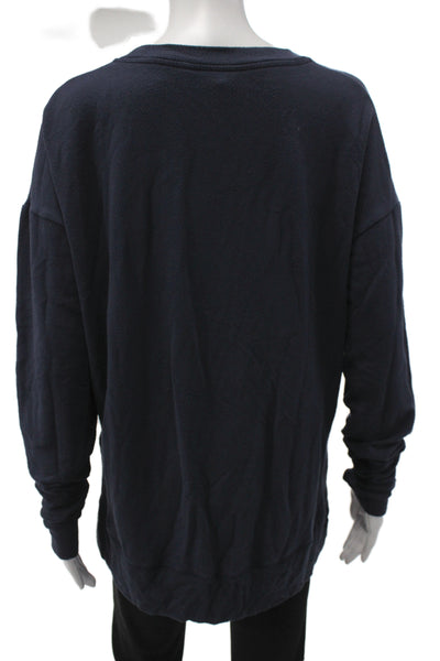 Athleta Women Blue Crewneck Pullover Sweatshirt Long Sleeve Size S