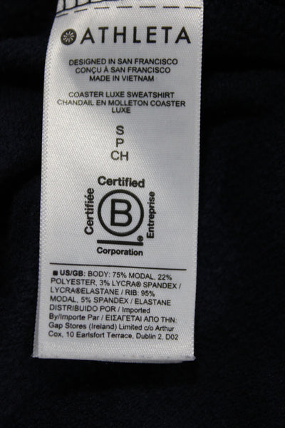 Athleta Women Blue Crewneck Pullover Sweatshirt Long Sleeve Size S