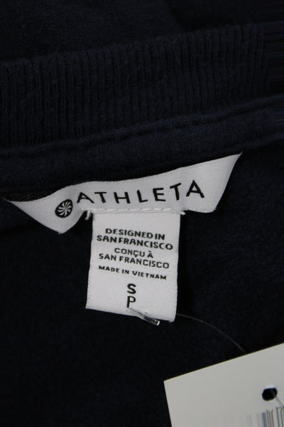 Athleta Women Blue Crewneck Pullover Sweatshirt Long Sleeve Size S