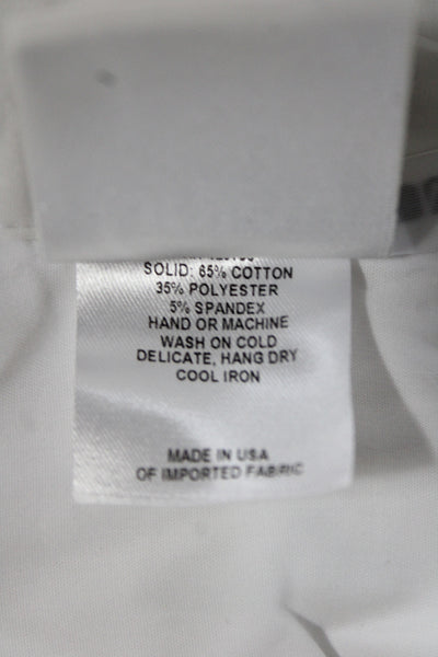 Finley Women Collared Button-Up Long Sleeve Solid White Cotton Top Size M
