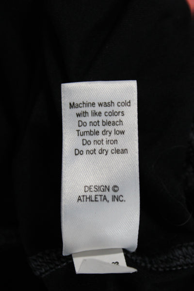 Athleta Womens Jersey T-Shirt Black Scoop Neck Long Sleeve Size L