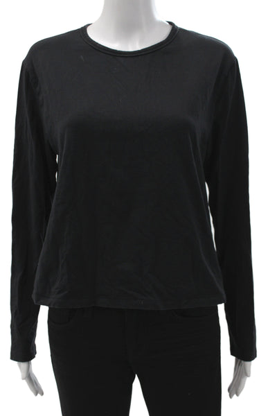 Athleta Womens Basic Long Sleeve T-Shirt Black Crew Neck Size M
