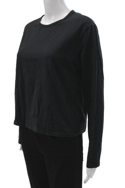 Athleta Womens Basic Long Sleeve T-Shirt Black Crew Neck Size M