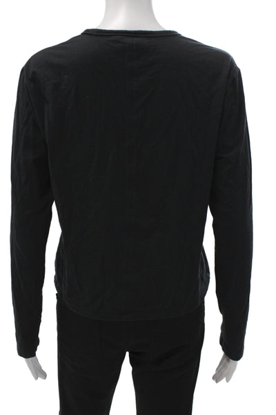 Athleta Womens Basic Long Sleeve T-Shirt Black Crew Neck Size M
