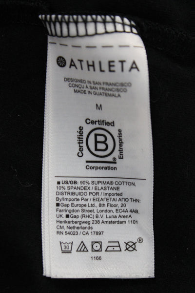 Athleta Womens Basic Long Sleeve T-Shirt Black Crew Neck Size M