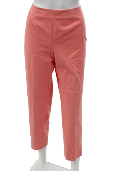 Piazza Sempione Women Ankle Pink Pants Zip 95% Cotton Size 46
