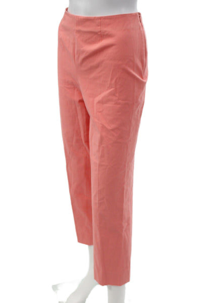 Piazza Sempione Women Ankle Pink Pants Zip 95% Cotton Size 46