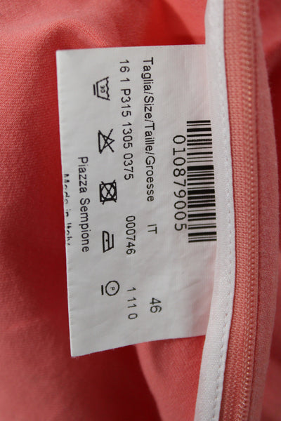 Piazza Sempione Women Ankle Pink Pants Zip 95% Cotton Size 46