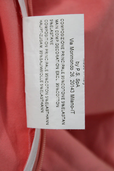 Piazza Sempione Women Ankle Pink Pants Zip 95% Cotton Size 46