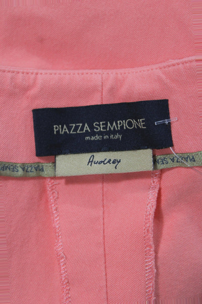 Piazza Sempione Women Ankle Pink Pants Zip 95% Cotton Size 46