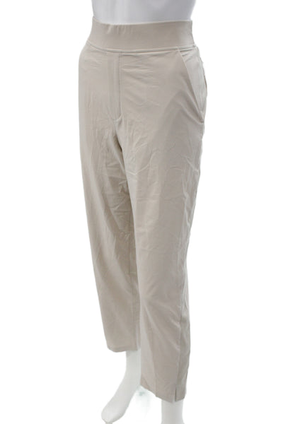 Athleta Womens Ankle Pants Beige Pull On Polyester Size 12
