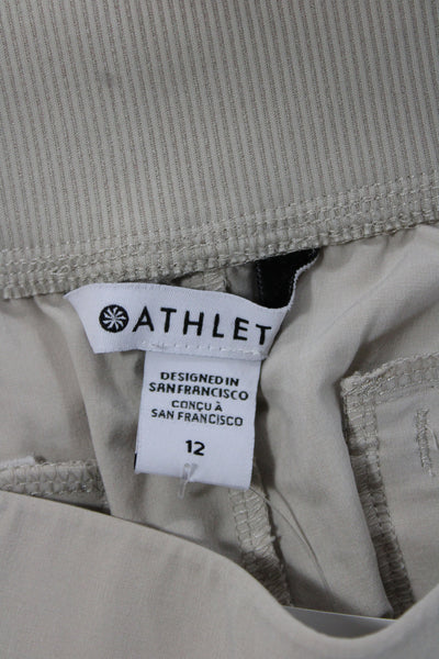 Athleta Womens Ankle Pants Beige Pull On Polyester Size 12