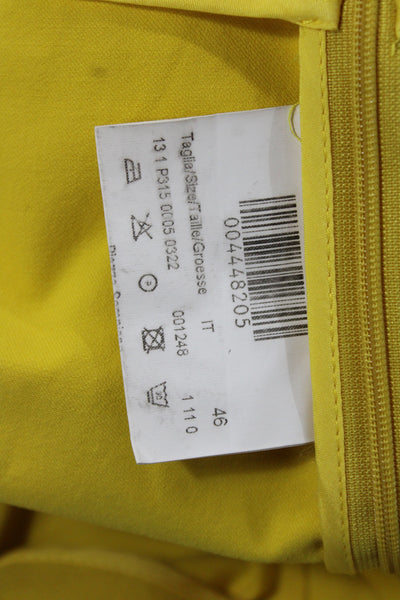 Piazza Sempione Womens Ankle Pants Yellow Zip Cotton Size 46