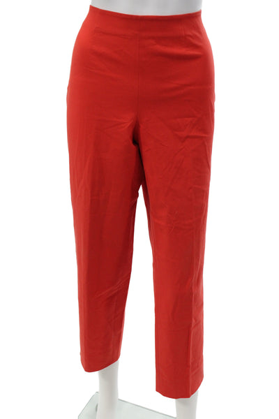 Piazza Sempione Womens Ankle Pants Red Zip 95% Cotton Size 46