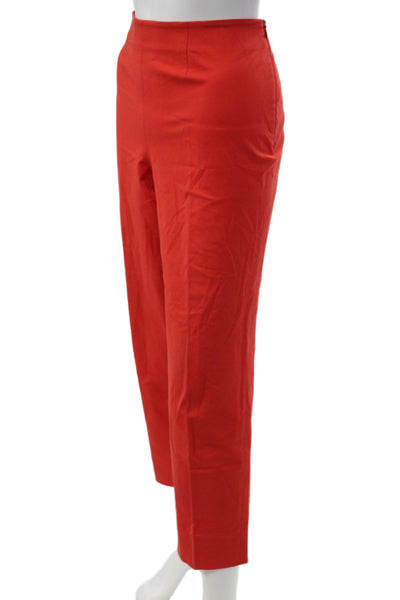 Piazza Sempione Womens Ankle Pants Red Zip 95% Cotton Size 46