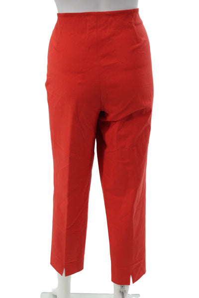 Piazza Sempione Womens Ankle Pants Red Zip 95% Cotton Size 46