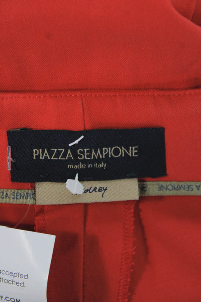Piazza Sempione Womens Ankle Pants Red Zip 95% Cotton Size 46