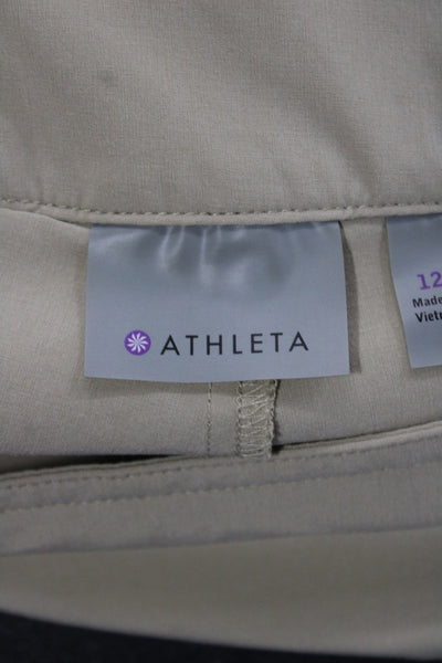 Athleta Women Beige A-Line Skirt Short Recycled Polyester Size 12