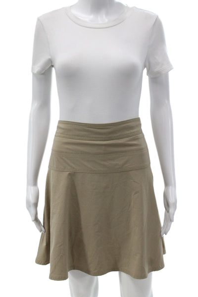 Athleta Womens Athletic Skort Beige Short Zip 86% Recycled Polyester Size 10