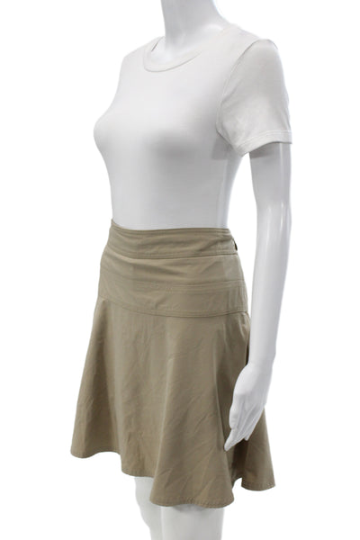 Athleta Womens Athletic Skort Beige Short Zip 86% Recycled Polyester Size 10