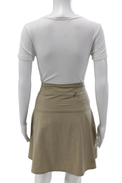 Athleta Womens Athletic Skort Beige Short Zip 86% Recycled Polyester Size 10