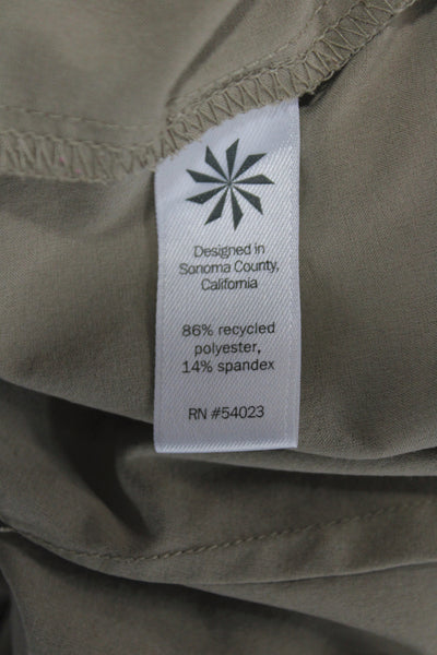 Athleta Womens Athletic Skort Beige Short Zip 86% Recycled Polyester Size 10