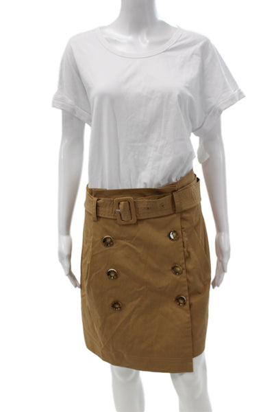 Veronica Beard Womens Mini Dress Set Brown Short Sleeve Button Front Size XL