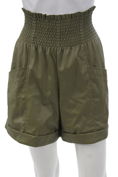 Trina Turk Womens Paperbag Shorts Green Size 12