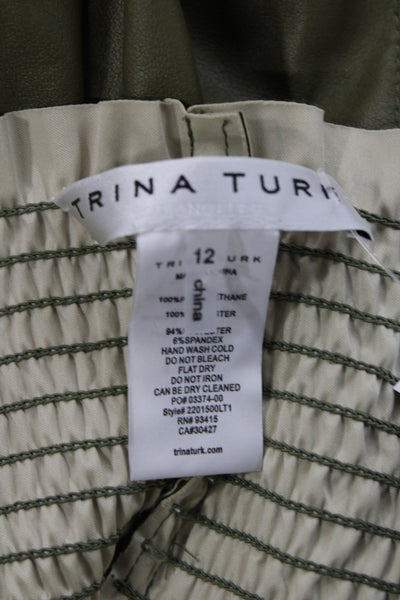 Trina Turk Womens Paperbag Shorts Green Size 12