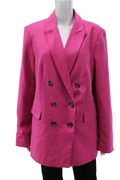 Blue Revival Womens Basic Jacket Pink Long Sleeve Button Closure Size L