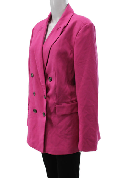 Blue Revival Womens Basic Jacket Pink Long Sleeve Button Closure Size L
