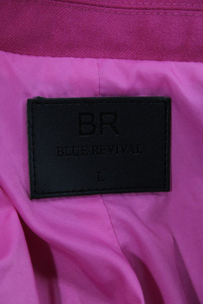 Blue Revival Womens Basic Jacket Pink Long Sleeve Button Closure Size L