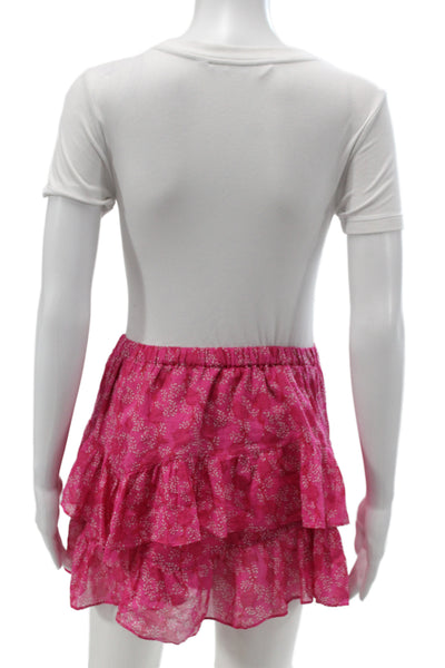 Marant Etoile Women Pink Floral Cotton Mini Skort Bohemian Size 40