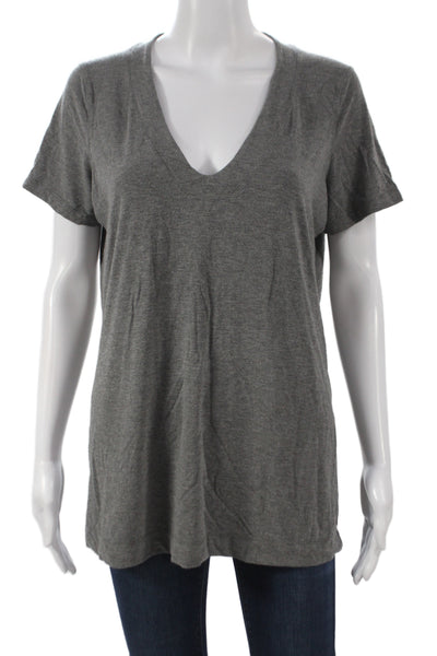 Kit And Ace Women Basic Gray V Neck Short Sleeve T Shirt Pullover Size 10