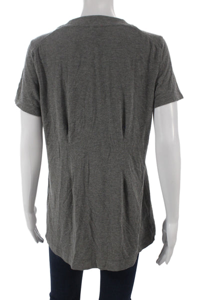 Kit And Ace Women Basic Gray V Neck Short Sleeve T Shirt Pullover Size 10