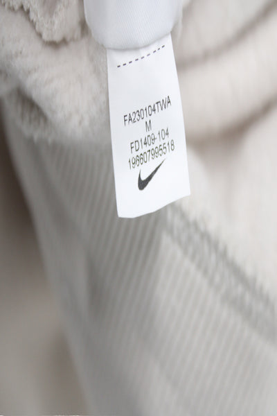 Nike Womens Sweat Shorts Beige Cotton Drawstring Athleisure Size M