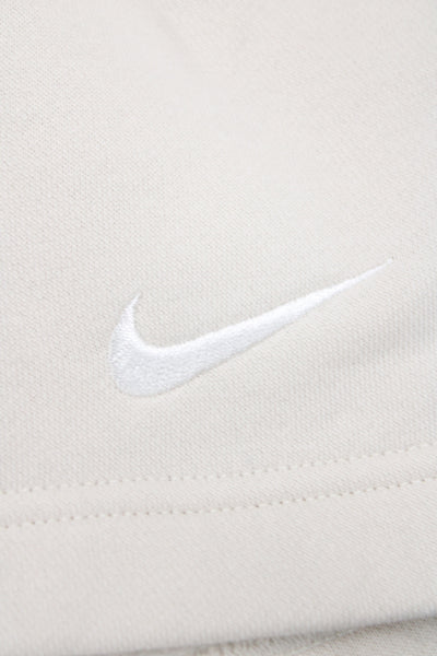 Nike Womens Sweat Shorts Beige Cotton Drawstring Athleisure Size M