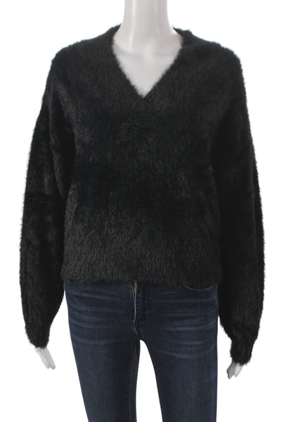 Kerisma Womens V Neck Pullover Sweater Black 100% Nylon Size S