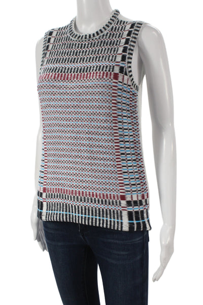 Tory Burch Women Black Striped Cotton Sleeveless Pullover Sweater Size XS