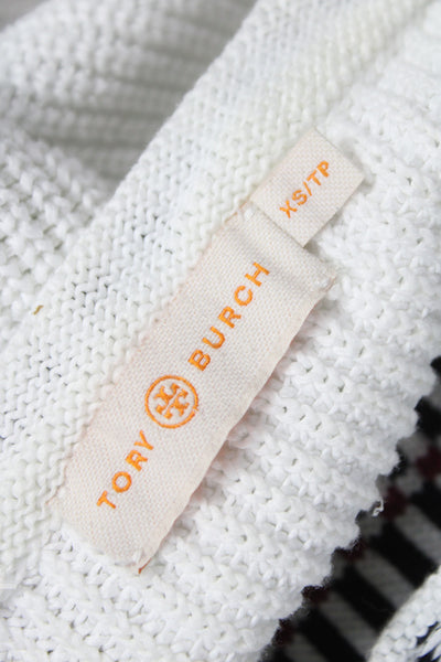 Tory Burch Women Black Striped Cotton Sleeveless Pullover Sweater Size XS